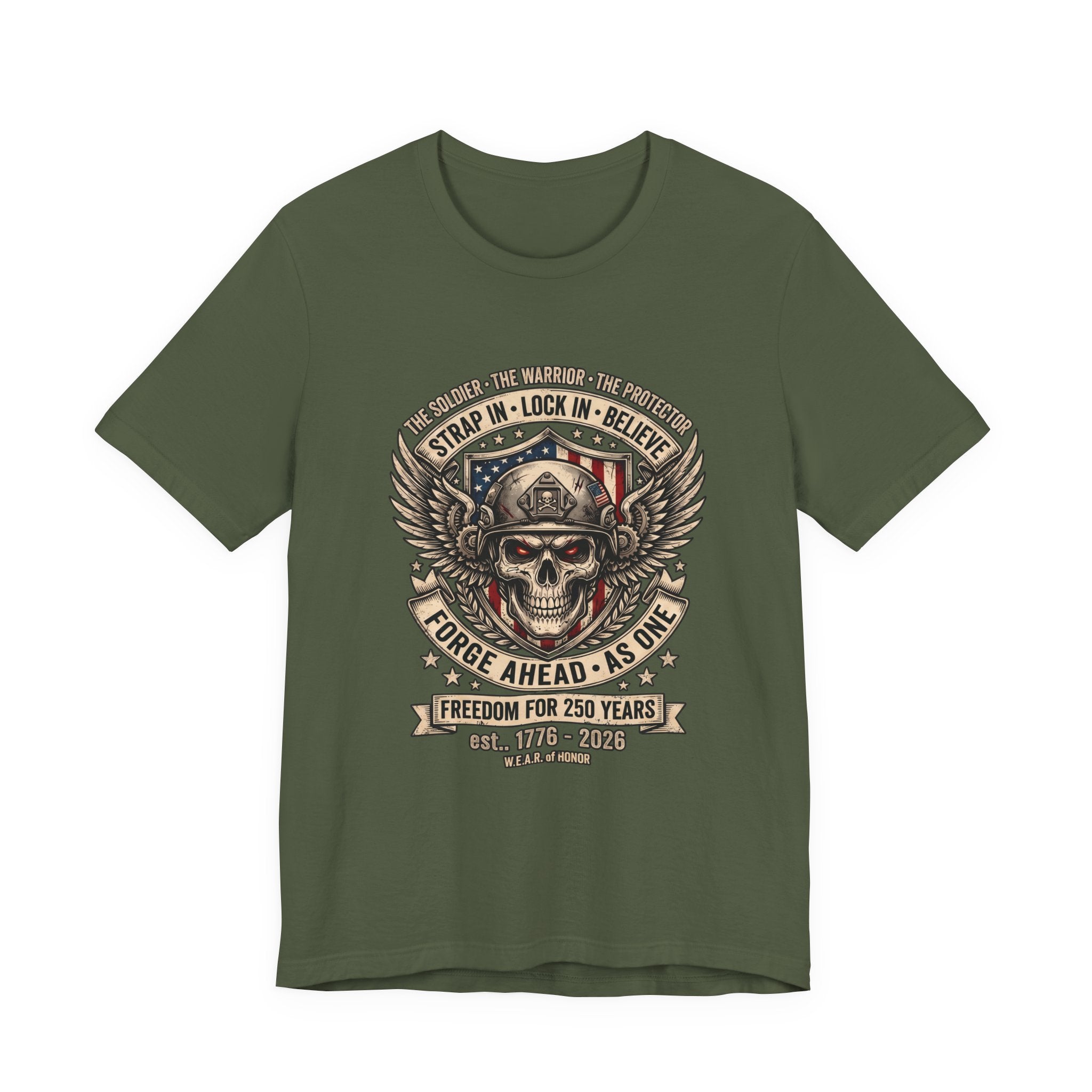 Skull & Wings Freedom Tee – "Forge Ahead As One" Military Tribute T-Shirt
