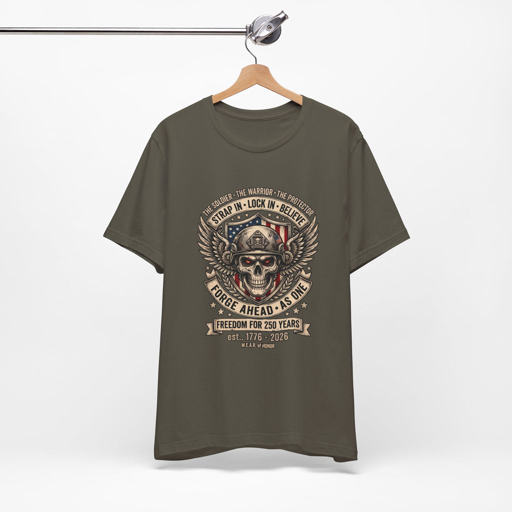 Skull & Wings Freedom Tee – "Forge Ahead As One" Military Tribute T-Shirt