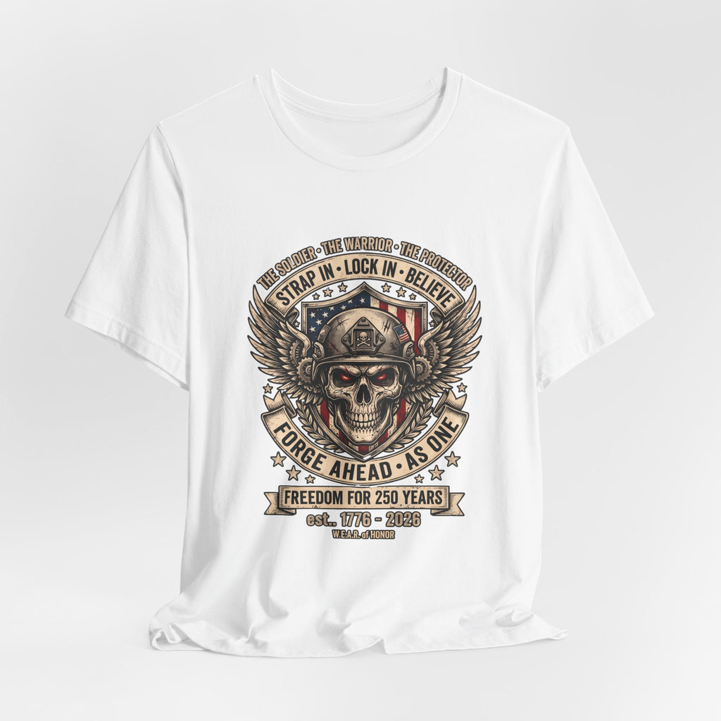 Skull & Wings Freedom Tee – "Forge Ahead As One" Military Tribute T-Shirt