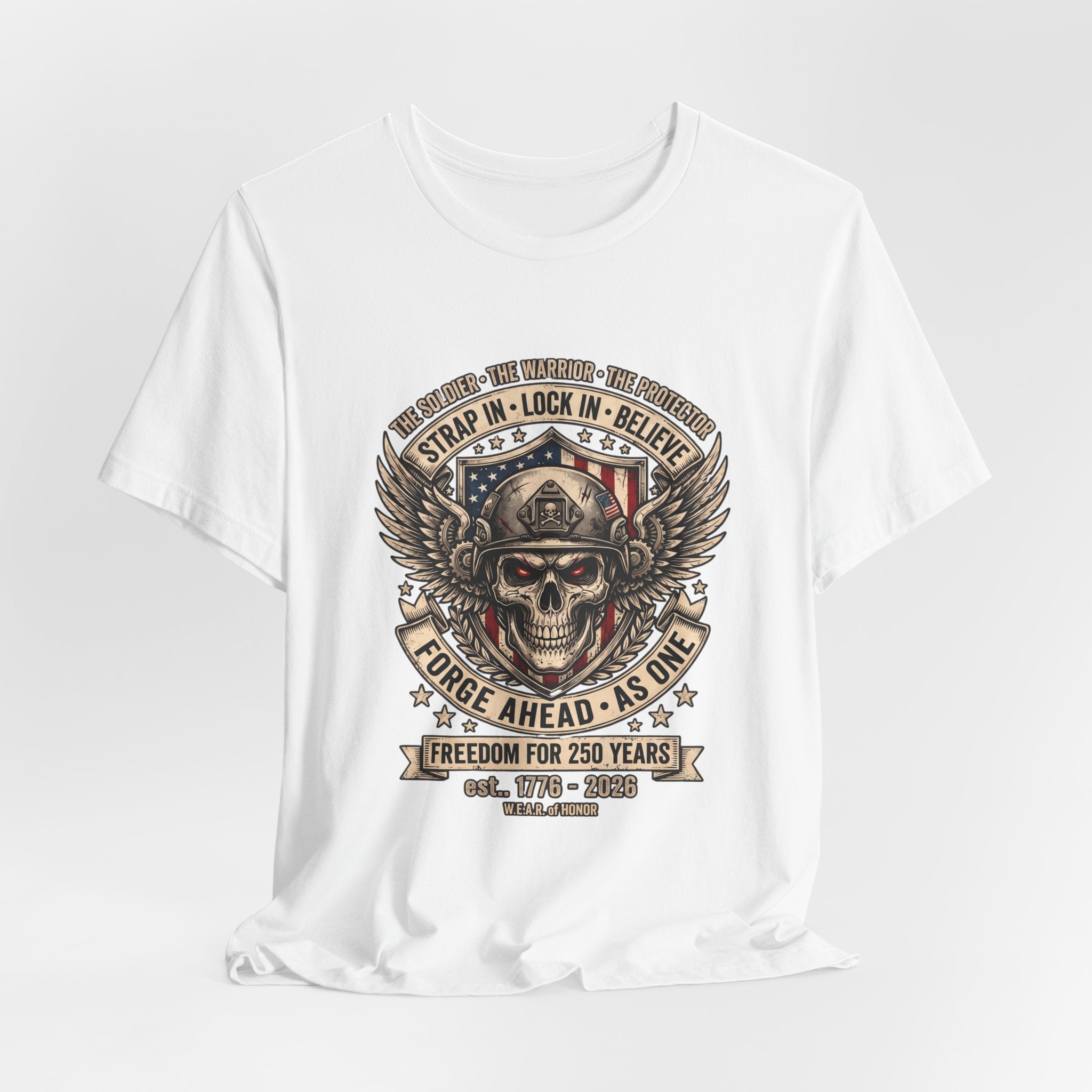 Skull & Wings Freedom Tee – "Forge Ahead As One" Military Tribute T-Shirt