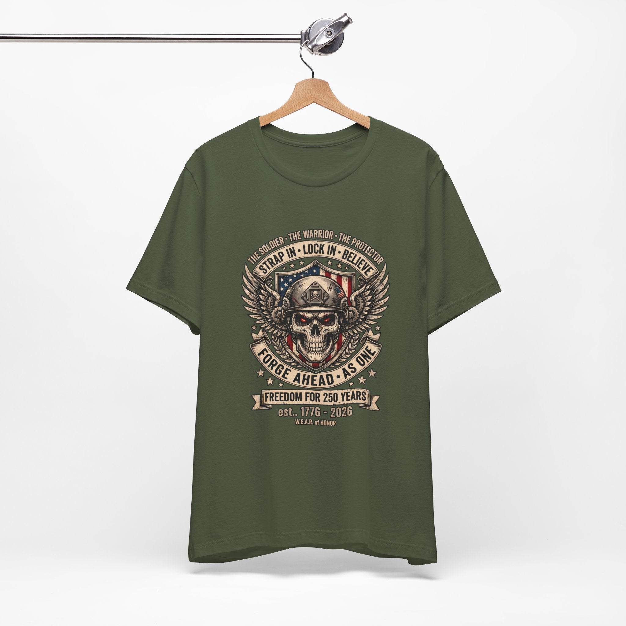 Skull & Wings Freedom Tee – "Forge Ahead As One" Military Tribute T-Shirt