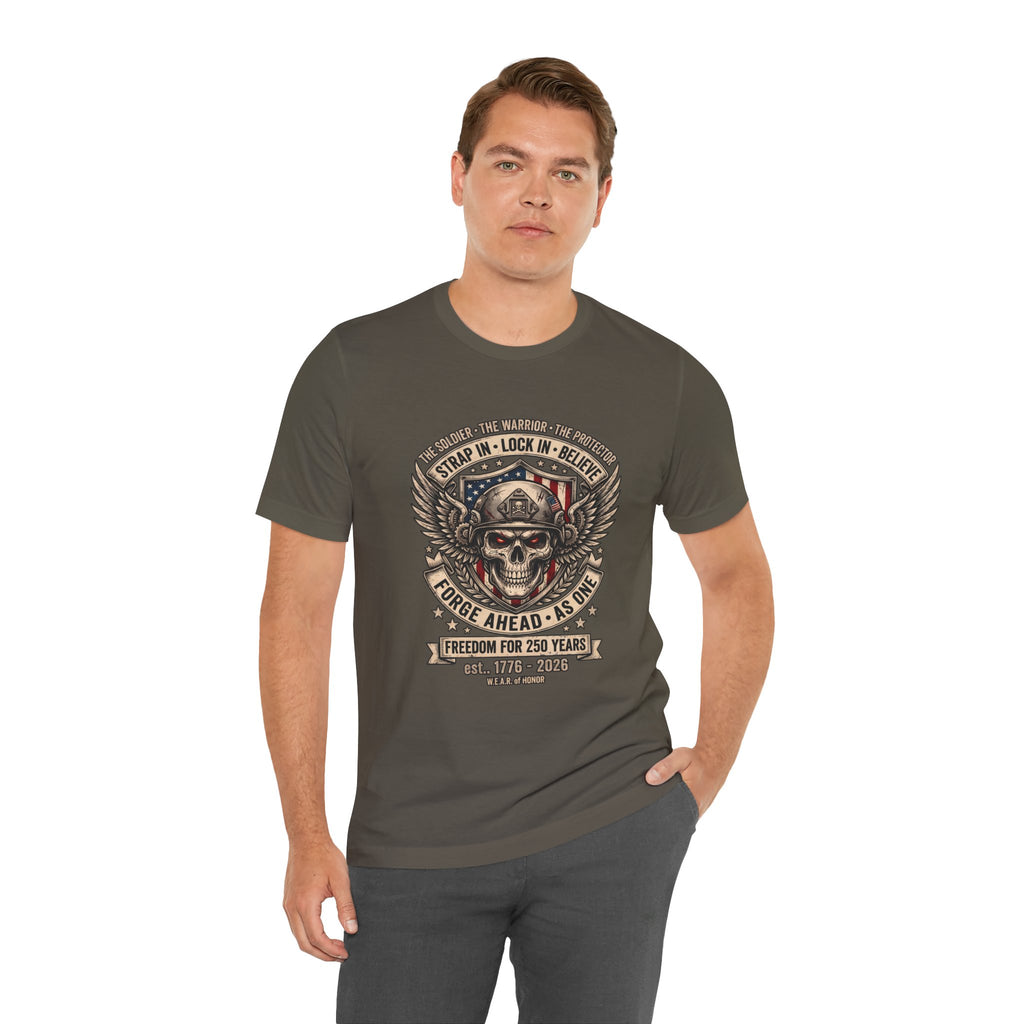 Skull & Wings Freedom Tee – "Forge Ahead As One" Military Tribute T-Shirt