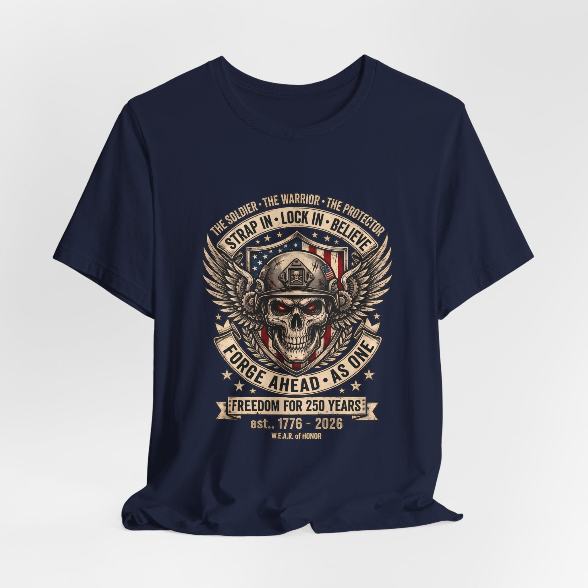 Skull & Wings Freedom Tee – "Forge Ahead As One" Military Tribute T-Shirt