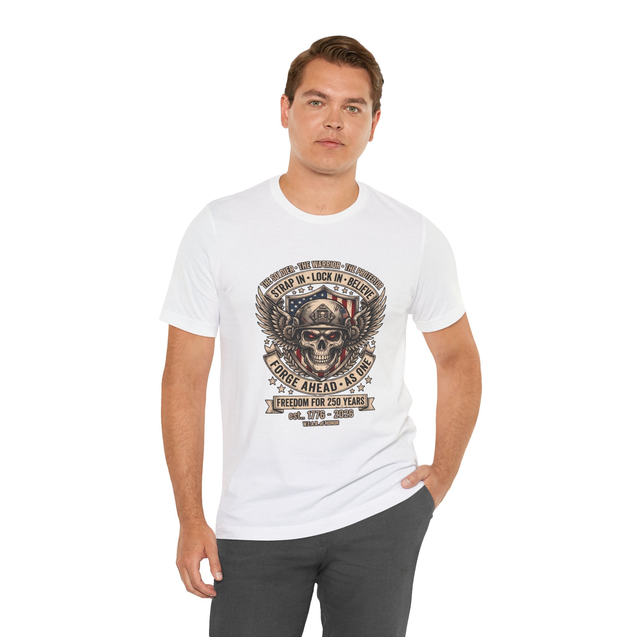 Skull & Wings Freedom Tee – "Forge Ahead As One" Military Tribute T-Shirt