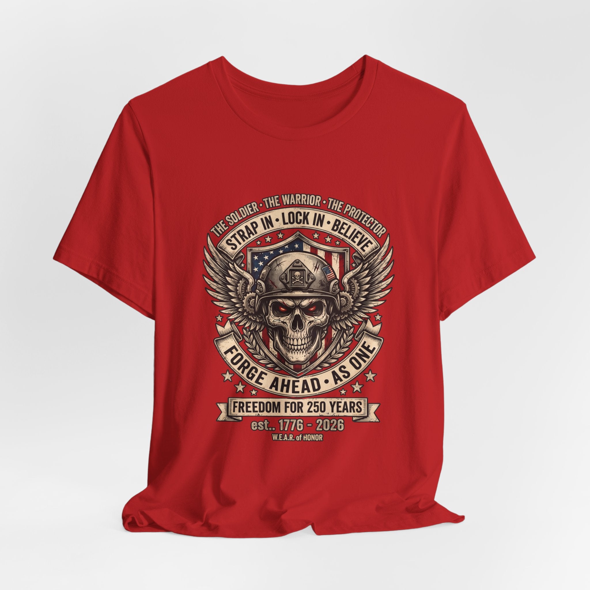Skull & Wings Freedom Tee – "Forge Ahead As One" Military Tribute T-Shirt