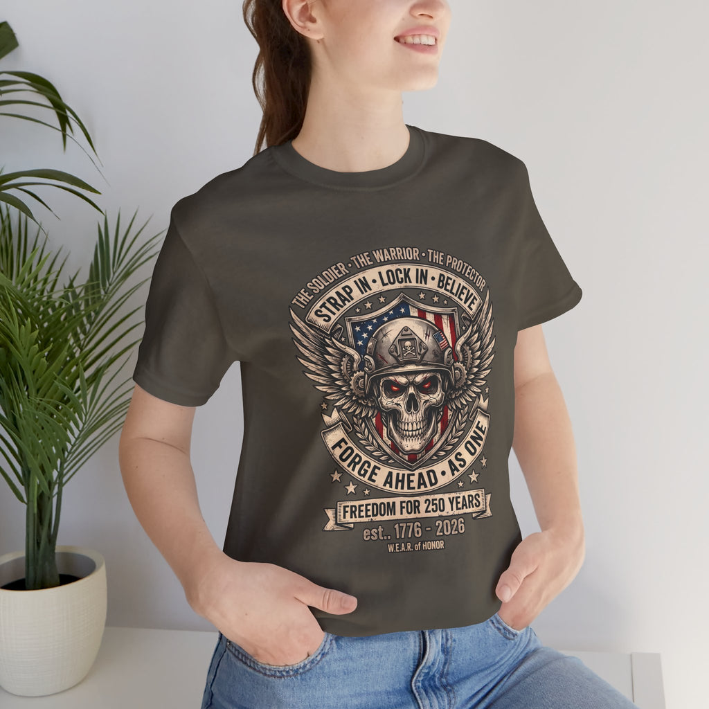 Skull & Wings Freedom Tee – "Forge Ahead As One" Military Tribute T-Shirt