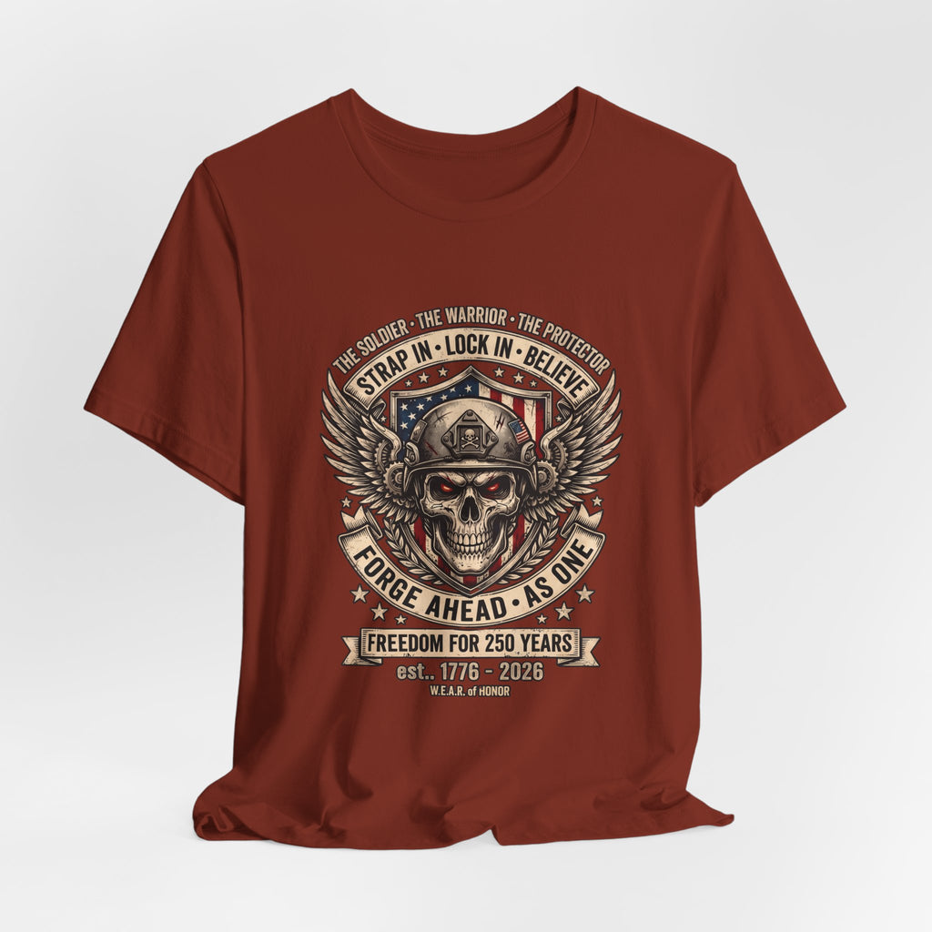 Skull & Wings Freedom Tee – "Forge Ahead As One" Military Tribute T-Shirt