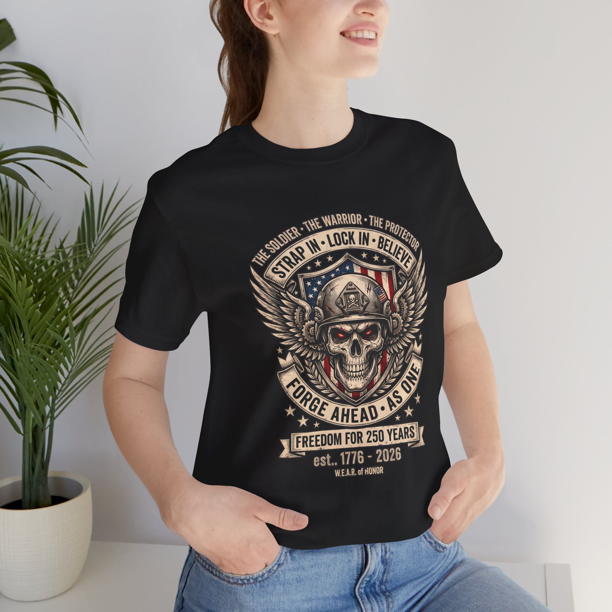 Skull & Wings Freedom Tee – "Forge Ahead As One" Military Tribute T-Shirt