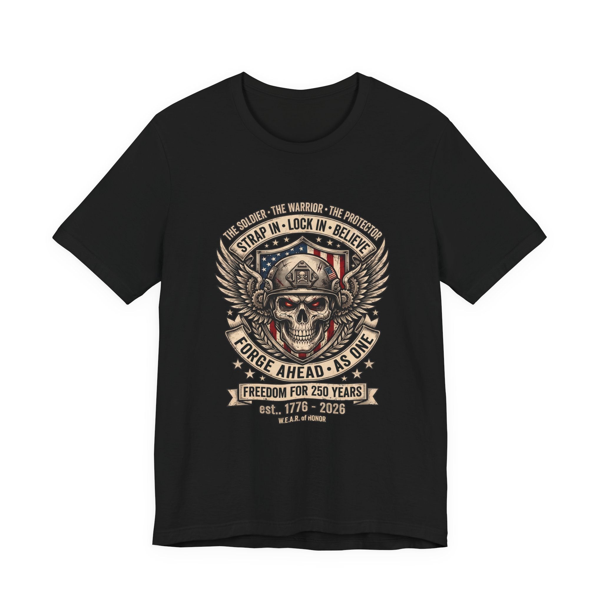 Skull & Wings Freedom Tee – "Forge Ahead As One" Military Tribute T-Shirt