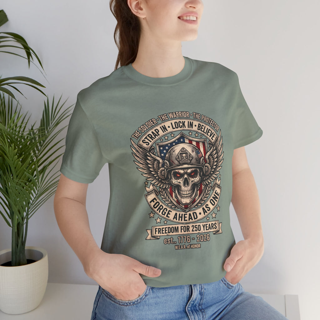 Skull & Wings Freedom Tee – "Forge Ahead As One" Military Tribute T-Shirt
