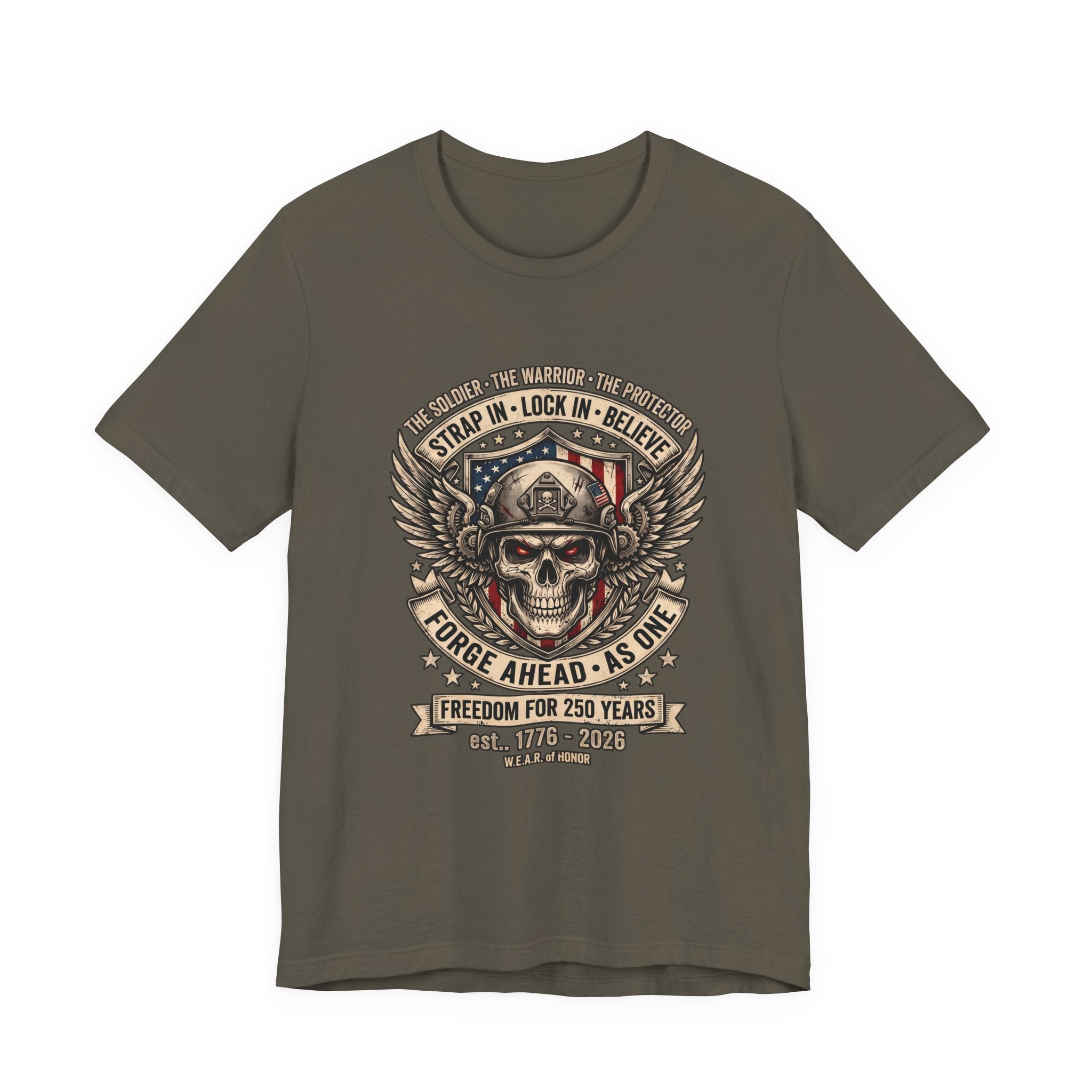 Skull & Wings Freedom Tee – "Forge Ahead As One" Military Tribute T-Shirt
