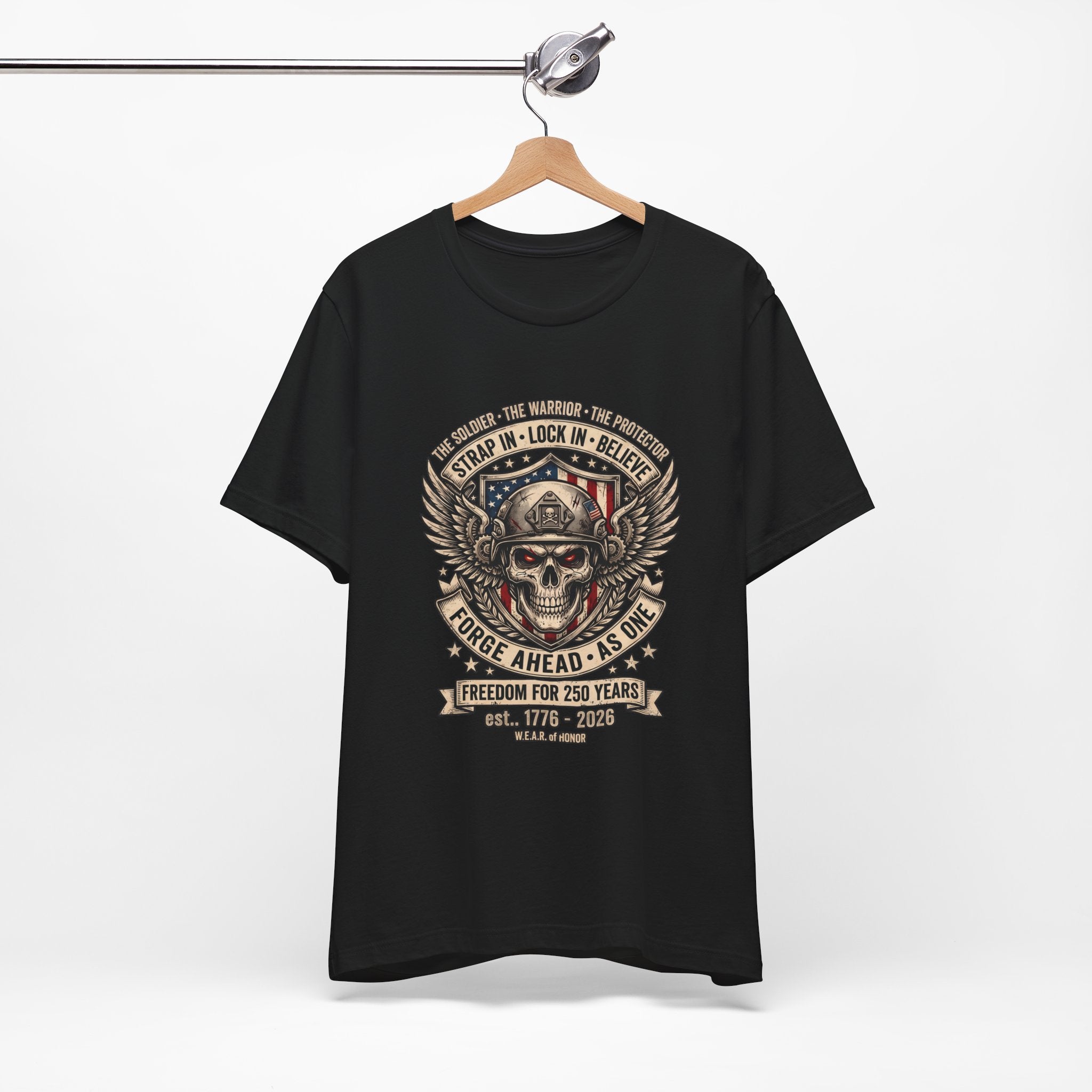 Skull & Wings Freedom Tee – "Forge Ahead As One" Military Tribute T-Shirt