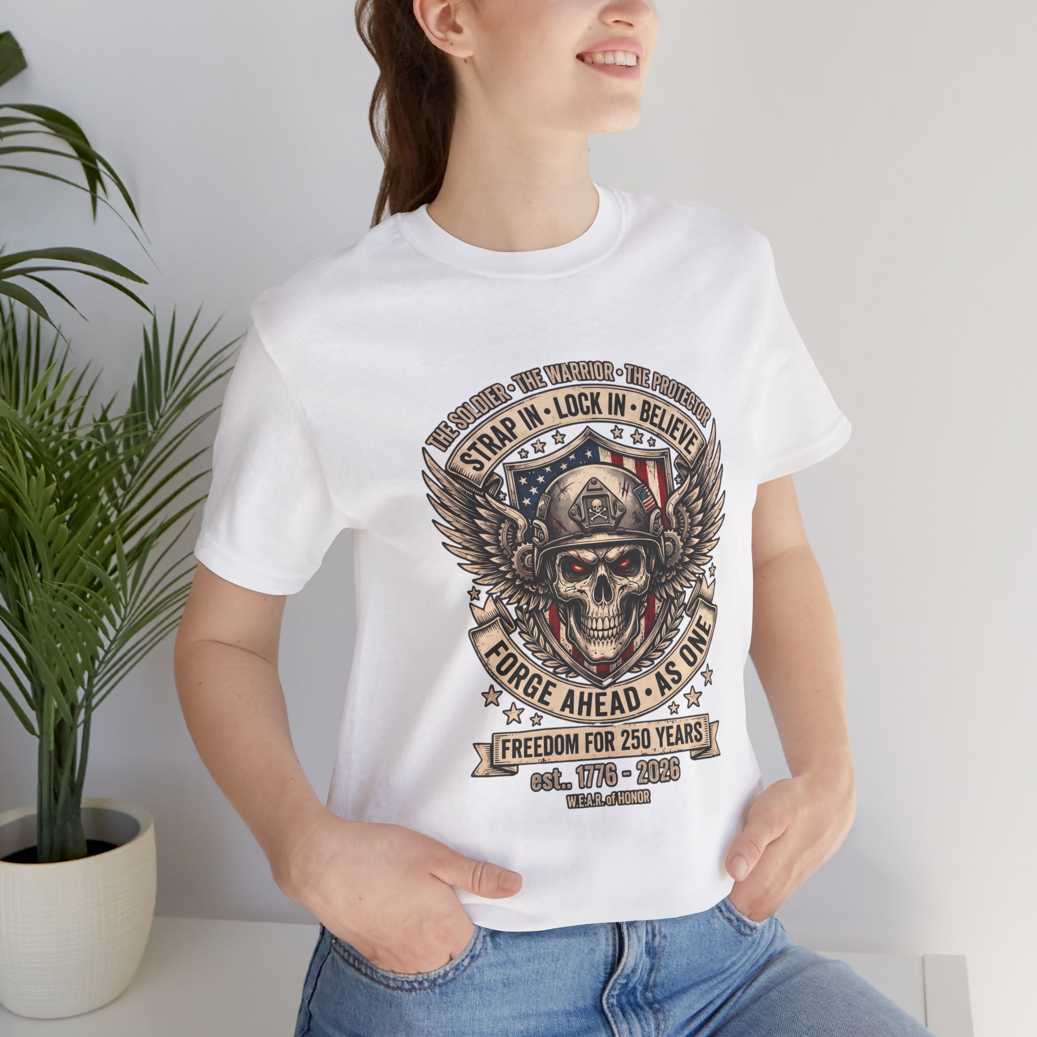 Skull & Wings Freedom Tee – "Forge Ahead As One" Military Tribute T-Shirt