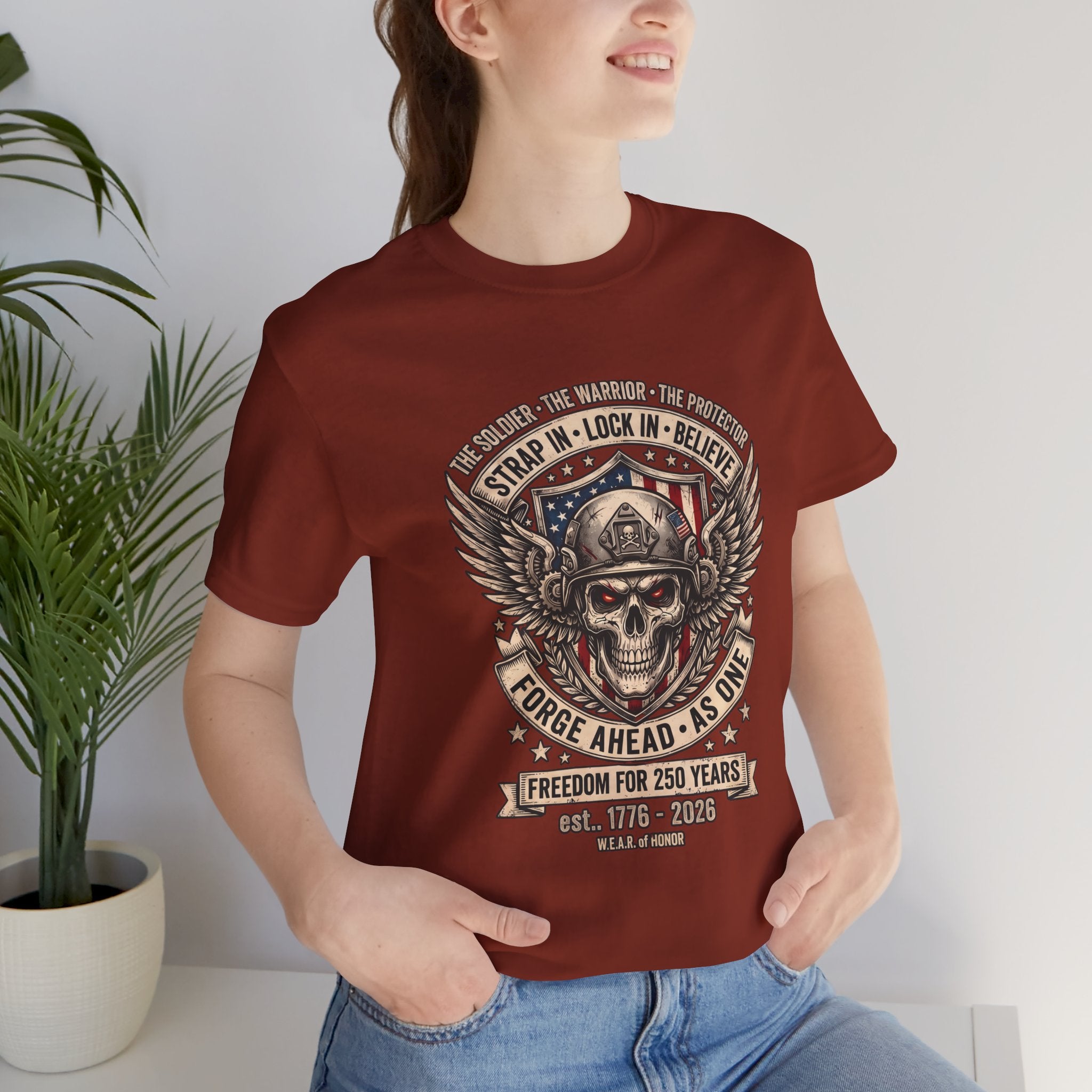 Skull & Wings Freedom Tee – "Forge Ahead As One" Military Tribute T-Shirt
