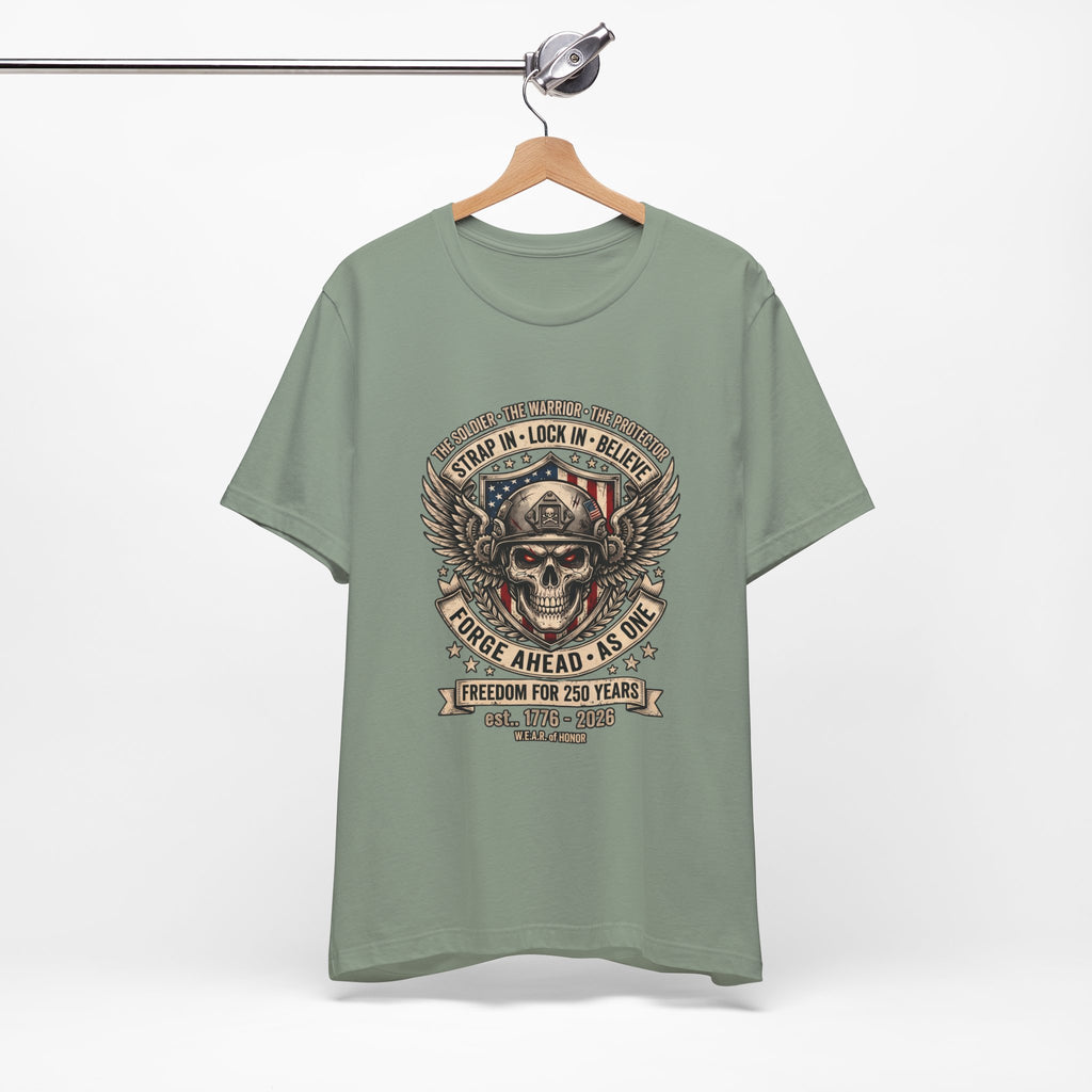 Skull & Wings Freedom Tee – "Forge Ahead As One" Military Tribute T-Shirt