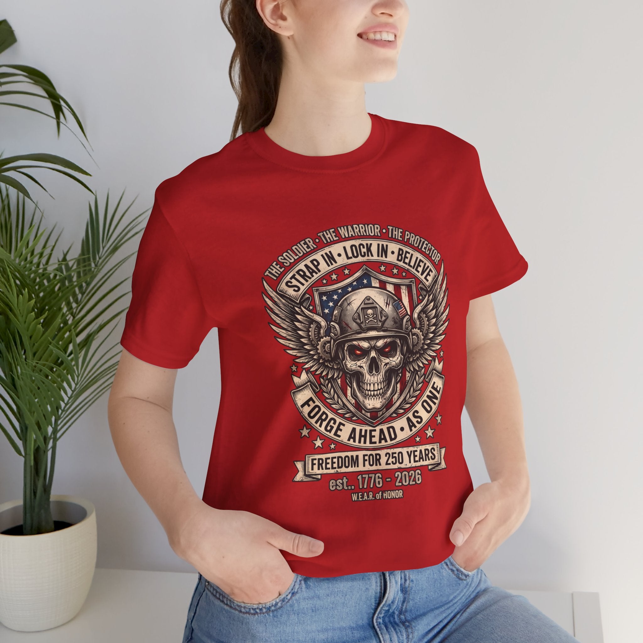 Skull & Wings Freedom Tee – "Forge Ahead As One" Military Tribute T-Shirt
