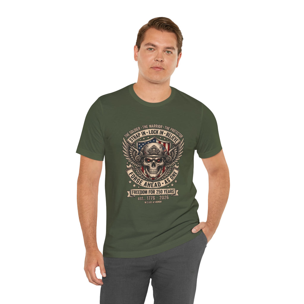 Skull & Wings Freedom Tee – "Forge Ahead As One" Military Tribute T-Shirt
