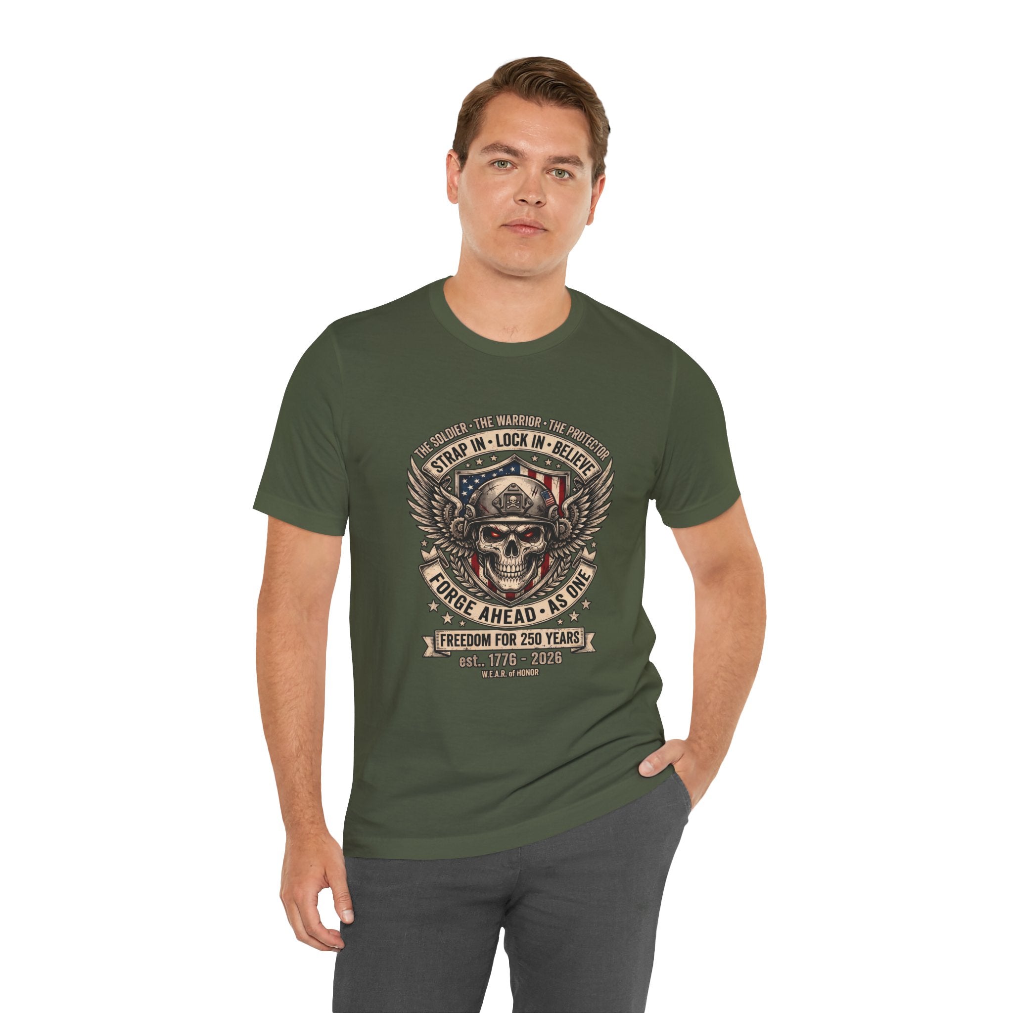 Skull & Wings Freedom Tee – "Forge Ahead As One" Military Tribute T-Shirt