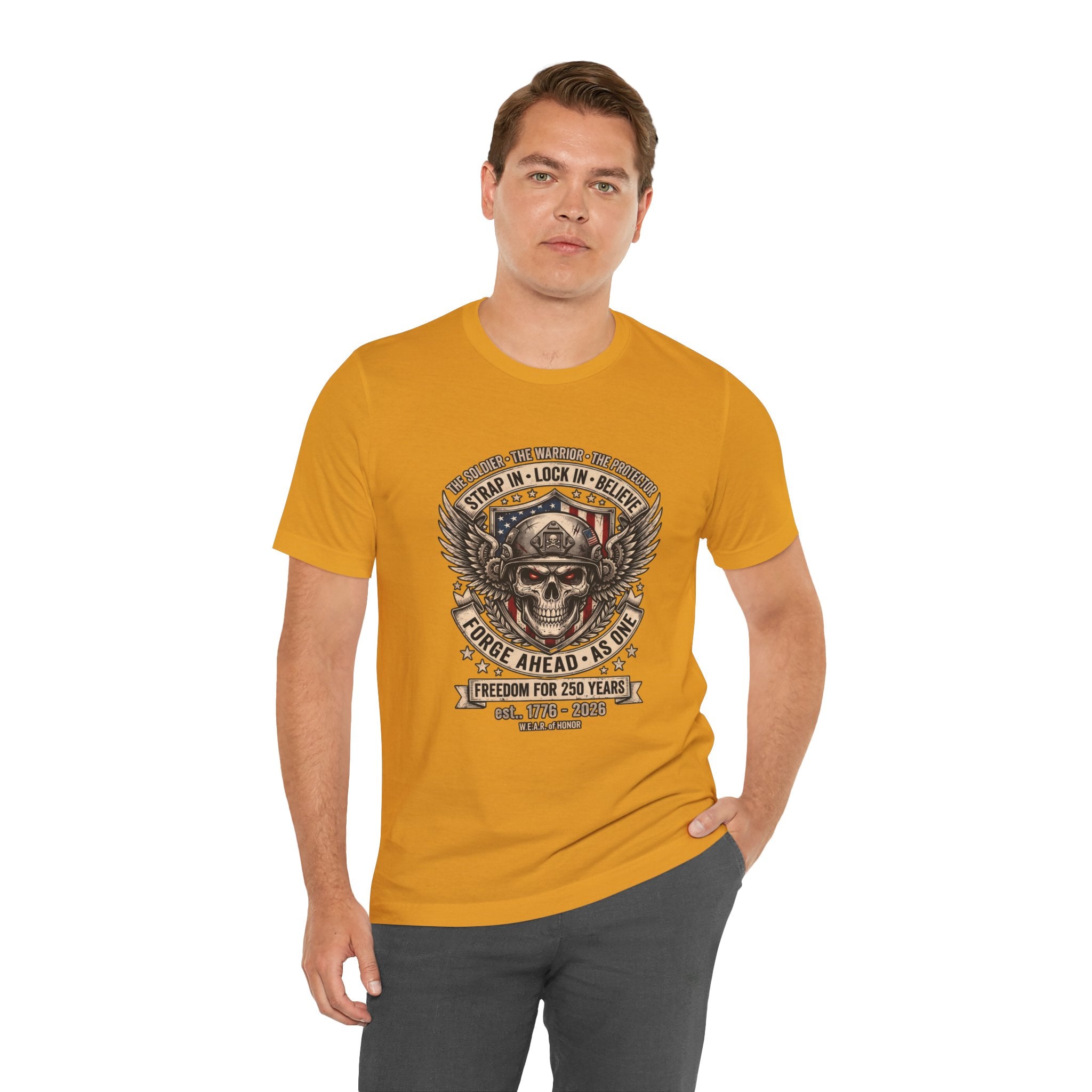 Skull & Wings Freedom Tee – "Forge Ahead As One" Military Tribute T-Shirt