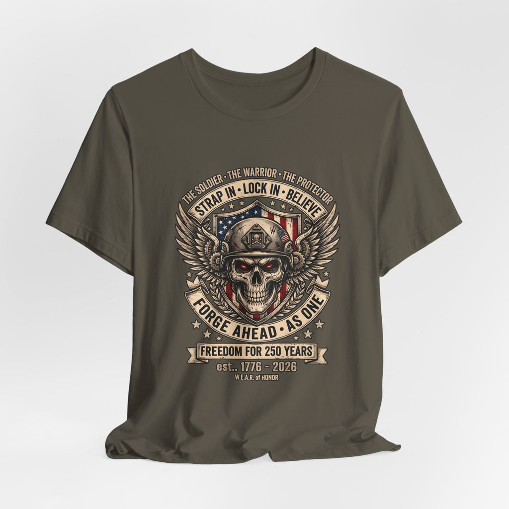 Skull & Wings Freedom Tee – "Forge Ahead As One" Military Tribute T-Shirt