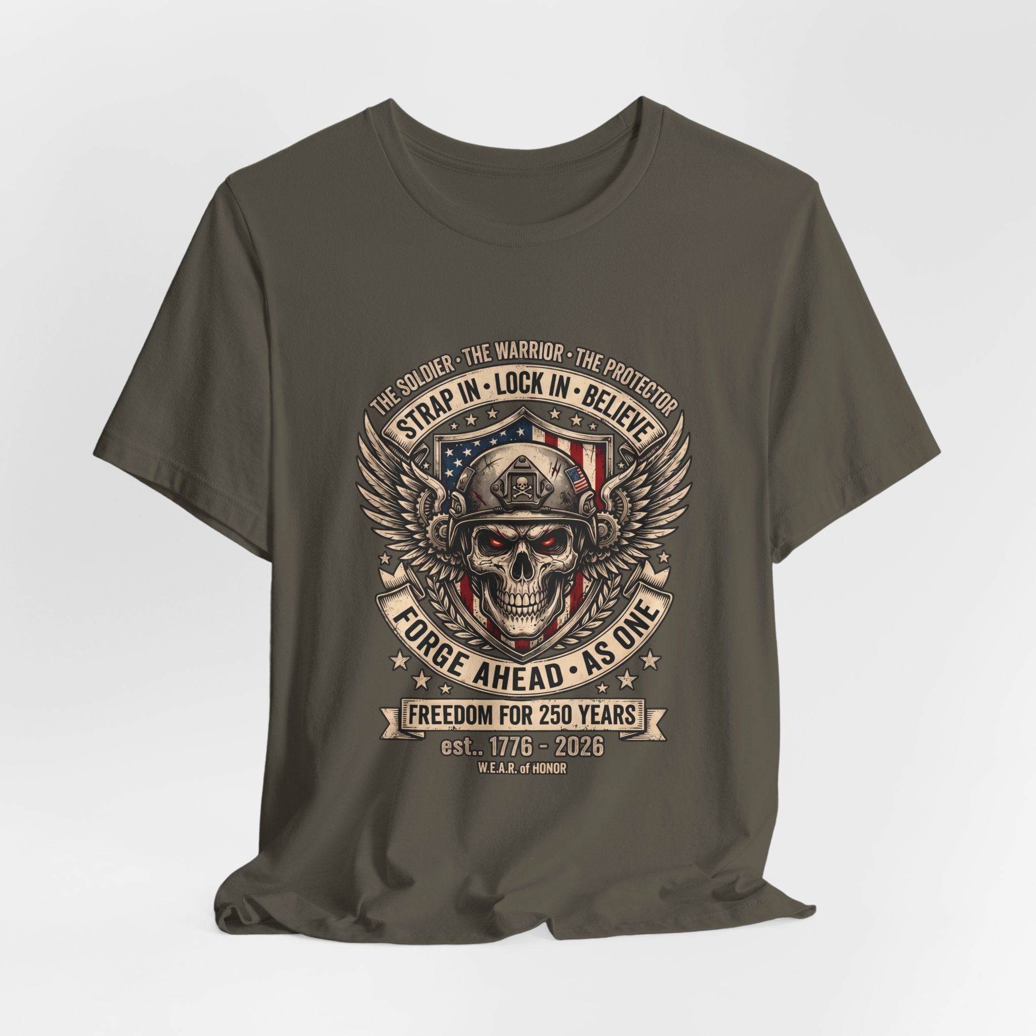 Skull & Wings Freedom Tee – "Forge Ahead As One" Military Tribute T-Shirt