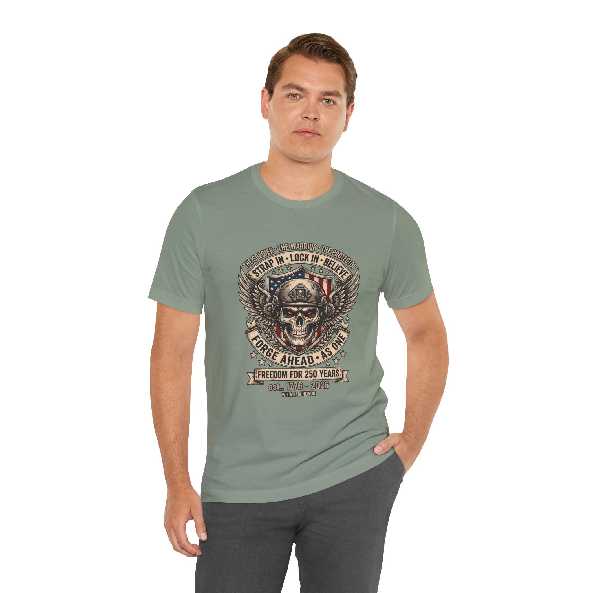 Skull & Wings Freedom Tee – "Forge Ahead As One" Military Tribute T-Shirt