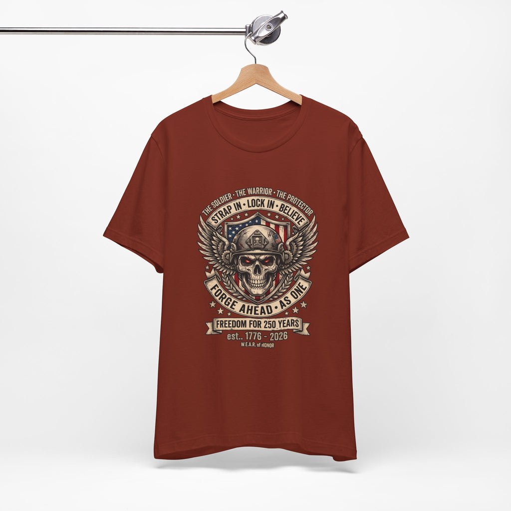 Skull & Wings Freedom Tee – "Forge Ahead As One" Military Tribute T-Shirt