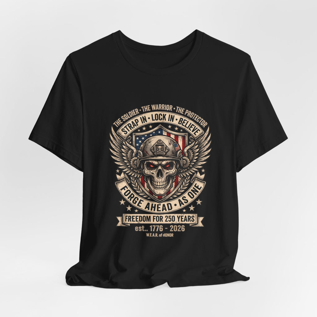 Skull & Wings Freedom Tee – "Forge Ahead As One" Military Tribute T-Shirt