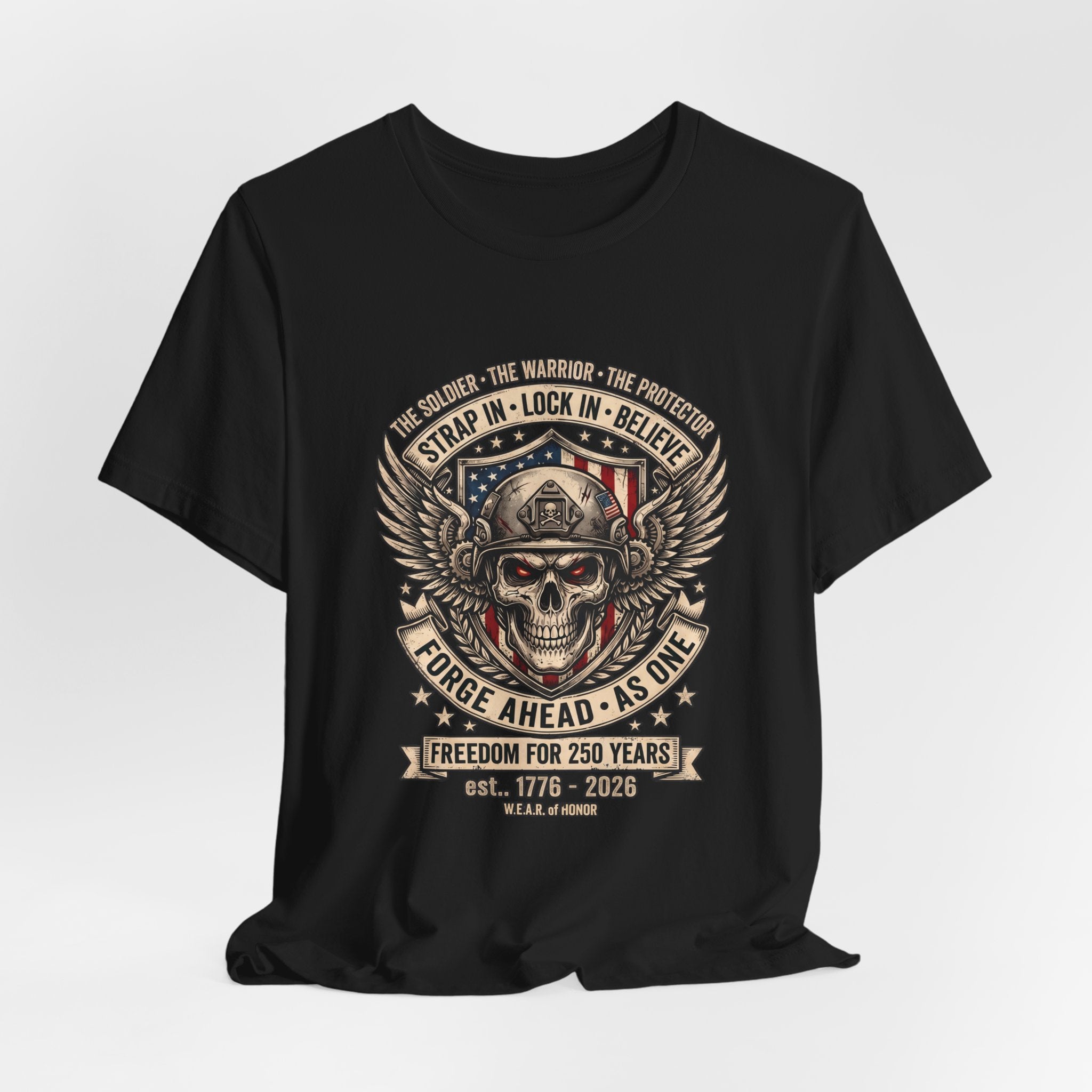 Skull & Wings Freedom Tee – "Forge Ahead As One" Military Tribute T-Shirt