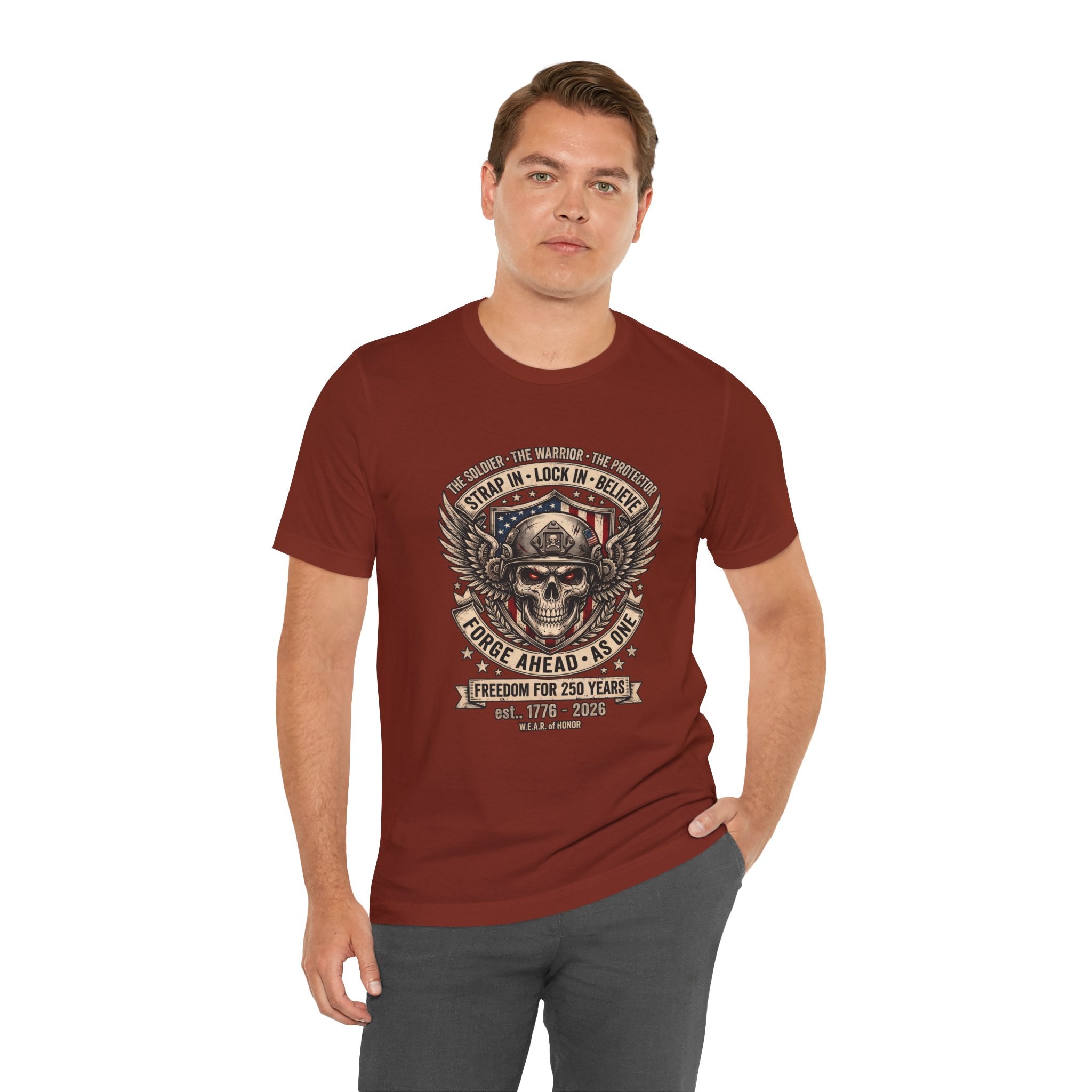 Skull & Wings Freedom Tee – "Forge Ahead As One" Military Tribute T-Shirt