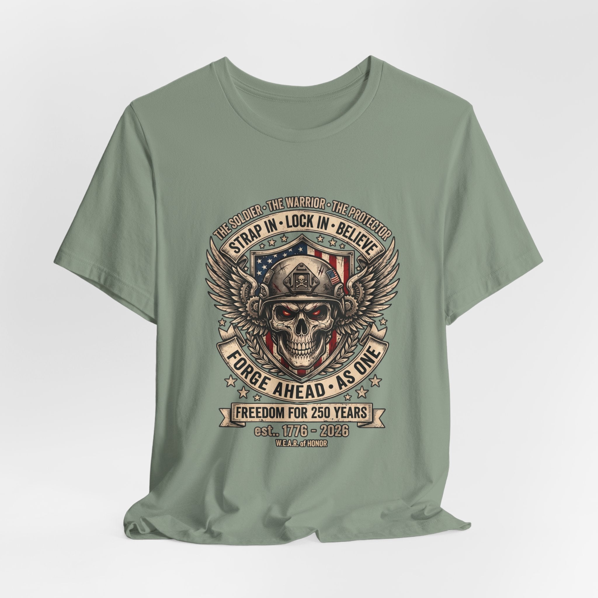 Skull & Wings Freedom Tee – "Forge Ahead As One" Military Tribute T-Shirt