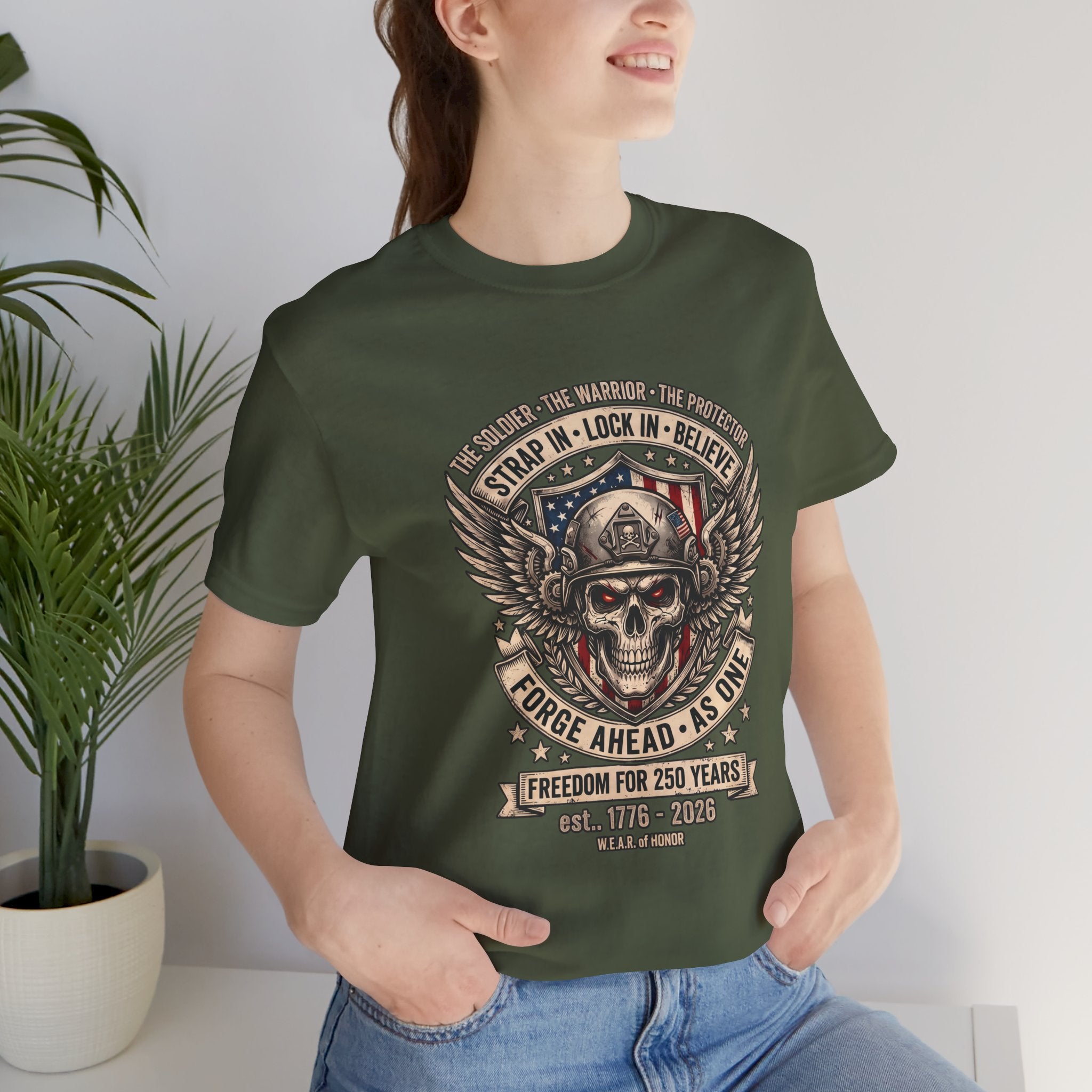 Skull & Wings Freedom Tee – "Forge Ahead As One" Military Tribute T-Shirt